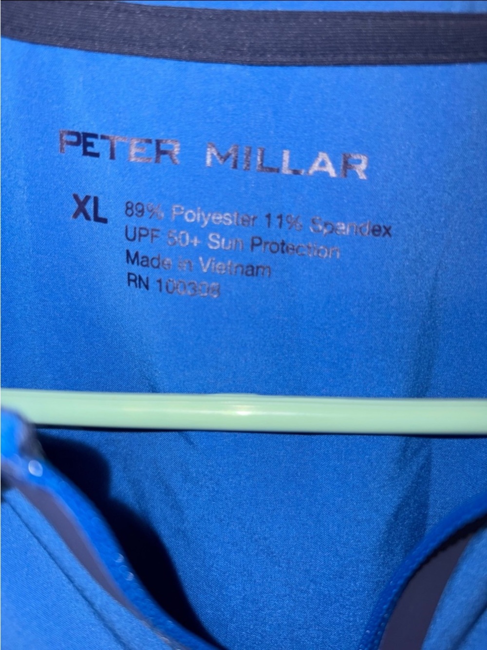 Peter Millar Royal Blue Sleeveless Zip-Front Polo - Picture 3 of 10